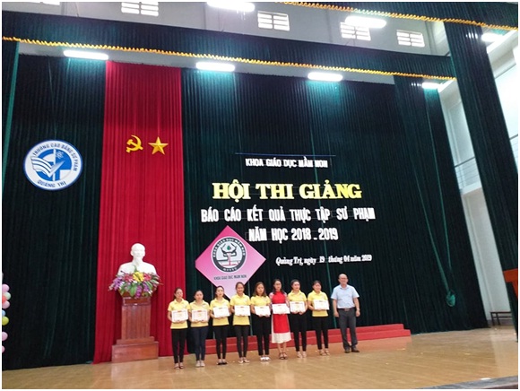 Thông tin: Hội thi giảng và báo cáo kết quả thực tập Sư phạm năm học 2018-2019 của Khoa Giáo dục Mầm non Trường CĐSP Quảng Trị